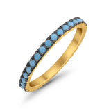 Full Eternity Stackable Wedding Rings Simulated CZ 925 Sterling Silver