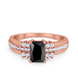 Vintage Engagement Ring Simulated Cubic Zirconia 925 Sterling Silver