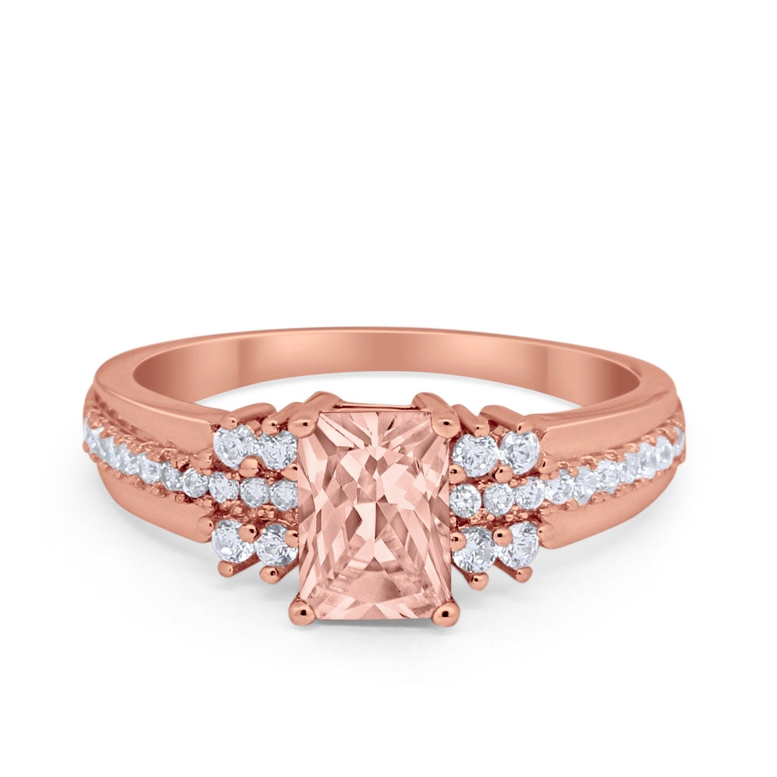 Vintage Engagement Ring Simulated Cubic Zirconia 925 Sterling Silver