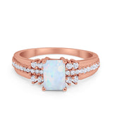 Vintage Engagement Ring Simulated Cubic Zirconia 925 Sterling Silver