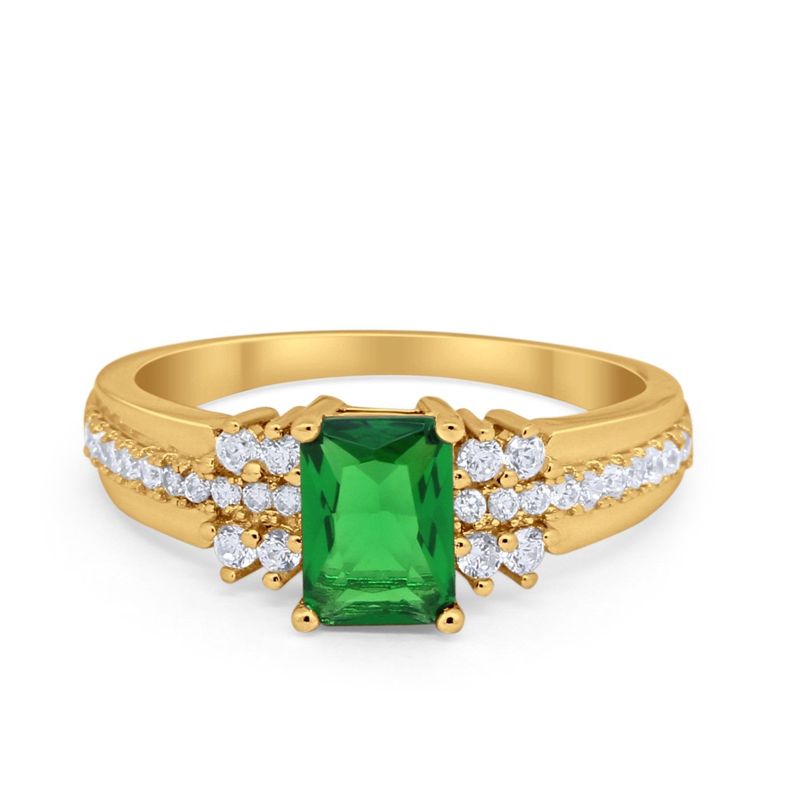 Vintage Engagement Ring Simulated Cubic Zirconia 925 Sterling Silver