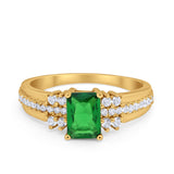 Vintage Engagement Ring Simulated Cubic Zirconia 925 Sterling Silver