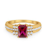 Vintage Engagement Ring Simulated Cubic Zirconia 925 Sterling Silver