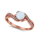 Crisscross Wedding Ring Round Simulated Cubic Zirconia 925 Sterling Silver