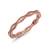 Full Eternity Wedding Ring Round Simulated CZ 925 Sterling Silver