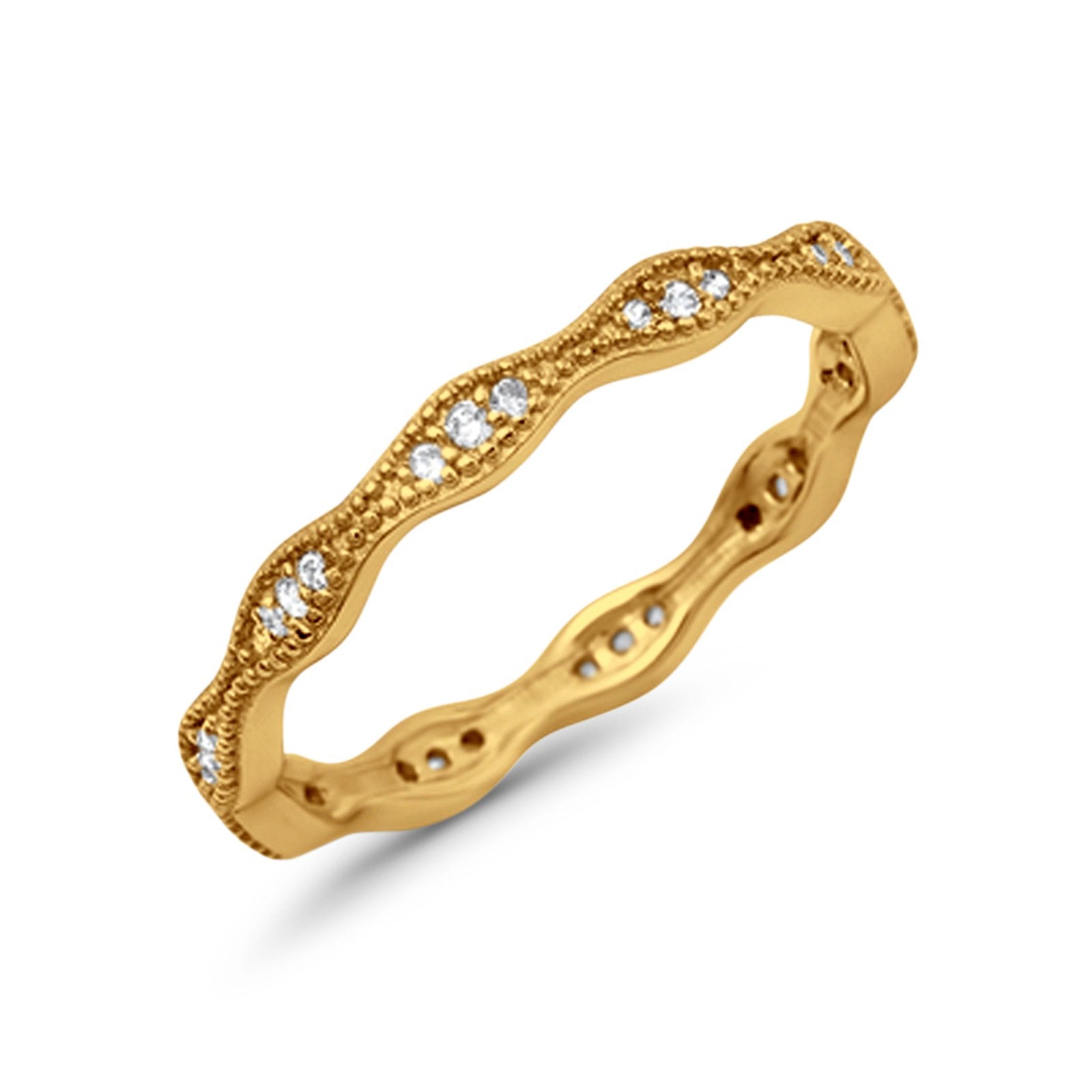 Full Eternity Wedding Ring Round Simulated CZ 925 Sterling Silver