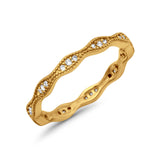 Full Eternity Wedding Ring Round Simulated CZ 925 Sterling Silver