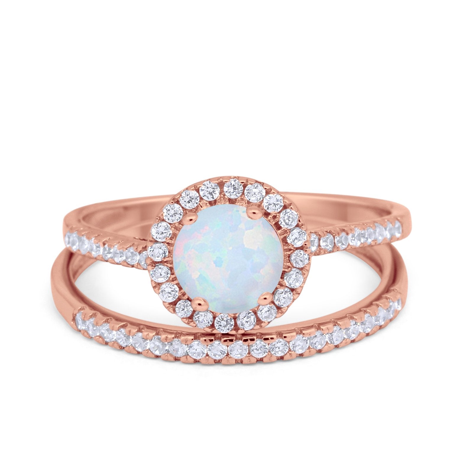 Halo Vintage Style Wedding Ring Piece Simulated Cubic Zirconia 925 Sterling Silver