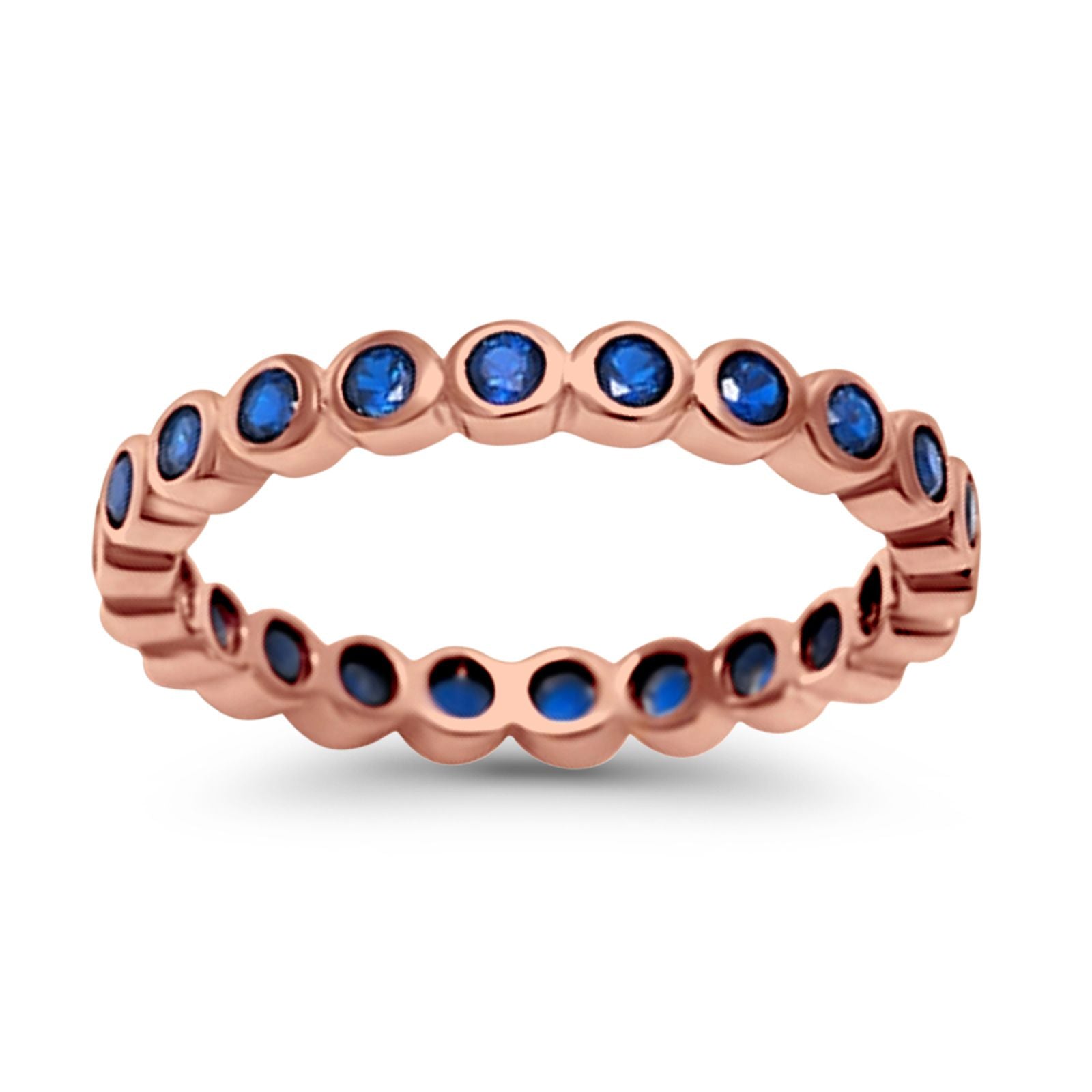 Eternity Band Ring Round Simulated CZ 925 Sterling Silver