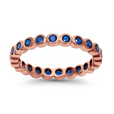 Eternity Band Ring Round Simulated CZ 925 Sterling Silver