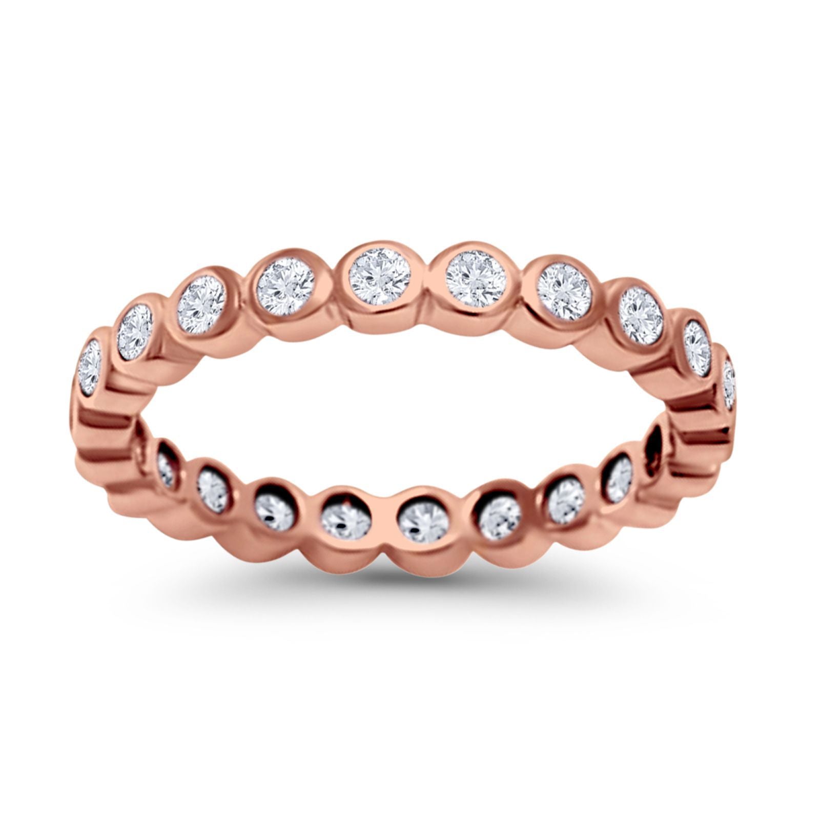 Eternity Band Ring Round Simulated CZ 925 Sterling Silver