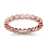 Eternity Band Ring Round Simulated CZ 925 Sterling Silver