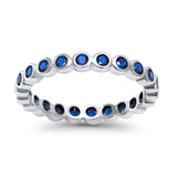 Eternity Band Ring Round Simulated CZ 925 Sterling Silver
