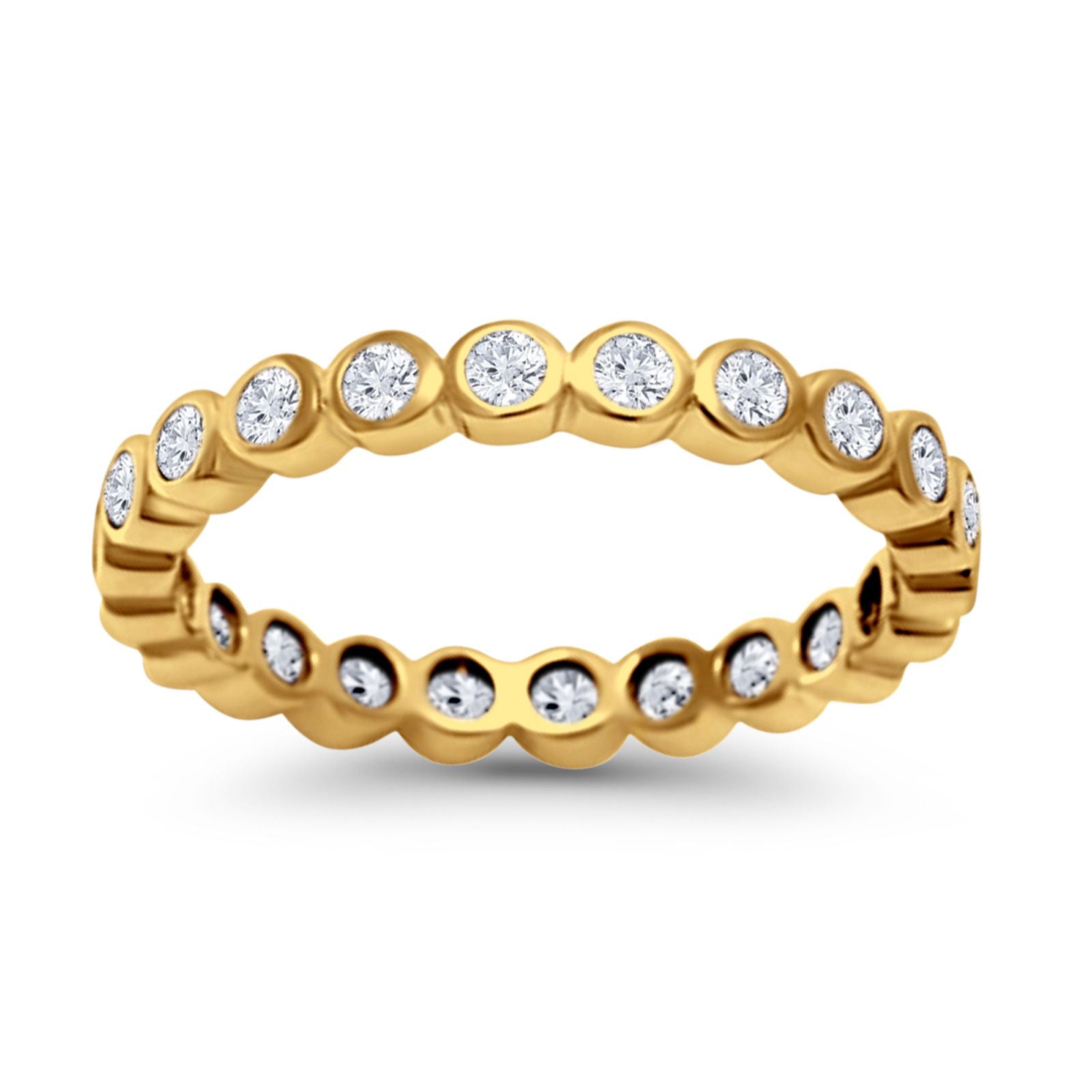 Eternity Band Ring Round Simulated CZ 925 Sterling Silver