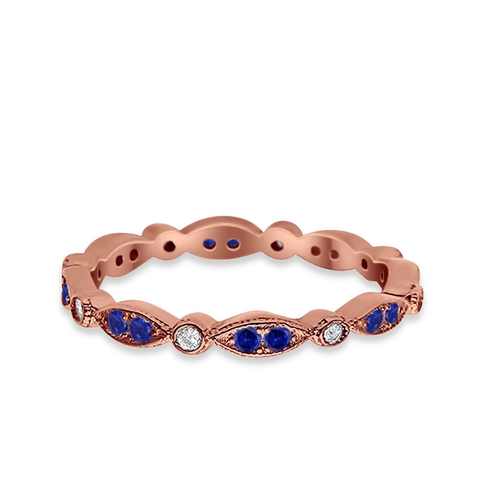 Eternity Round Wedding Band Ring Simulated CZ 925 Sterling Silver