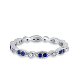 Eternity Round Wedding Band Ring Simulated CZ 925 Sterling Silver