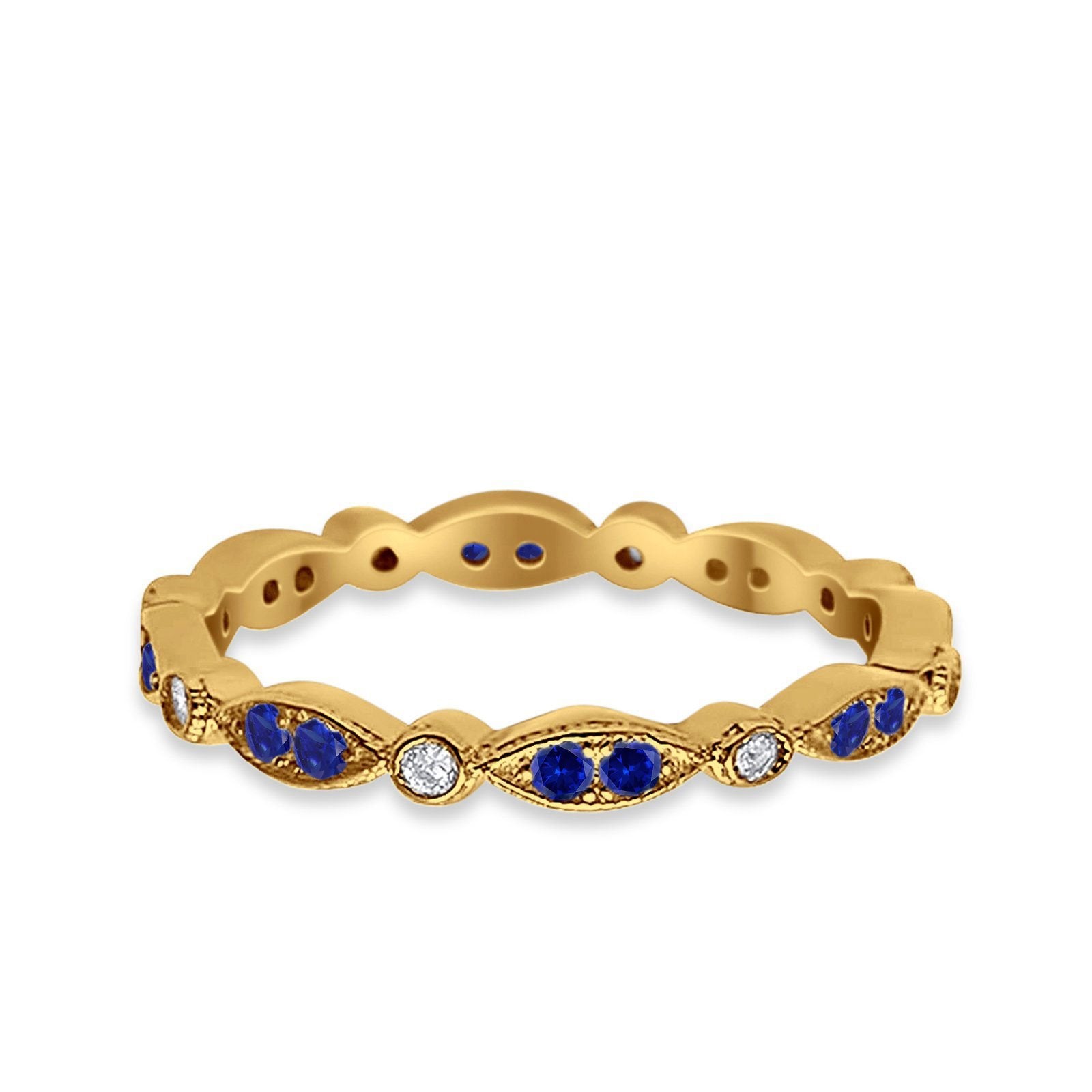 Eternity Round Wedding Band Ring Simulated CZ 925 Sterling Silver