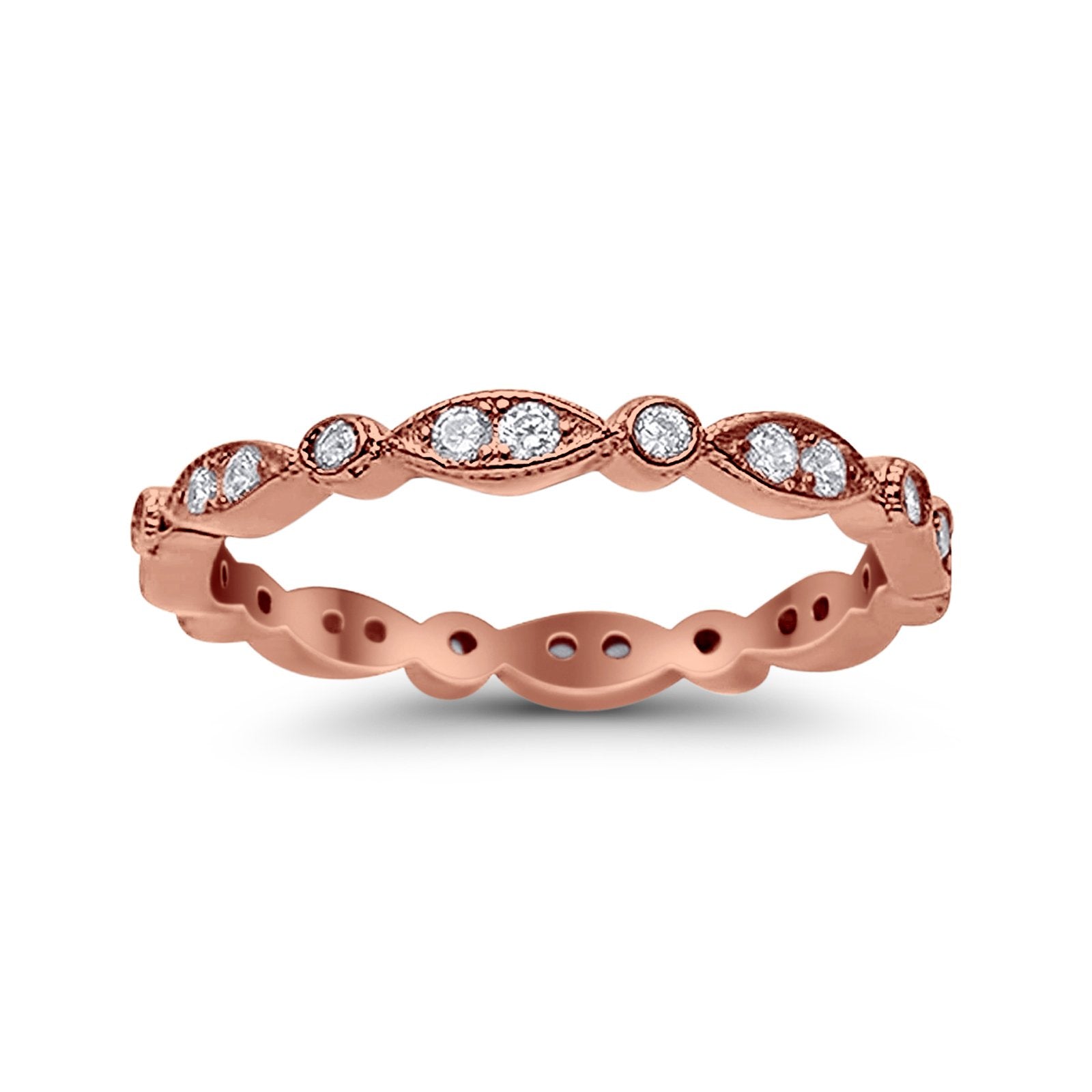 Eternity Round Wedding Band Ring Simulated CZ 925 Sterling Silver