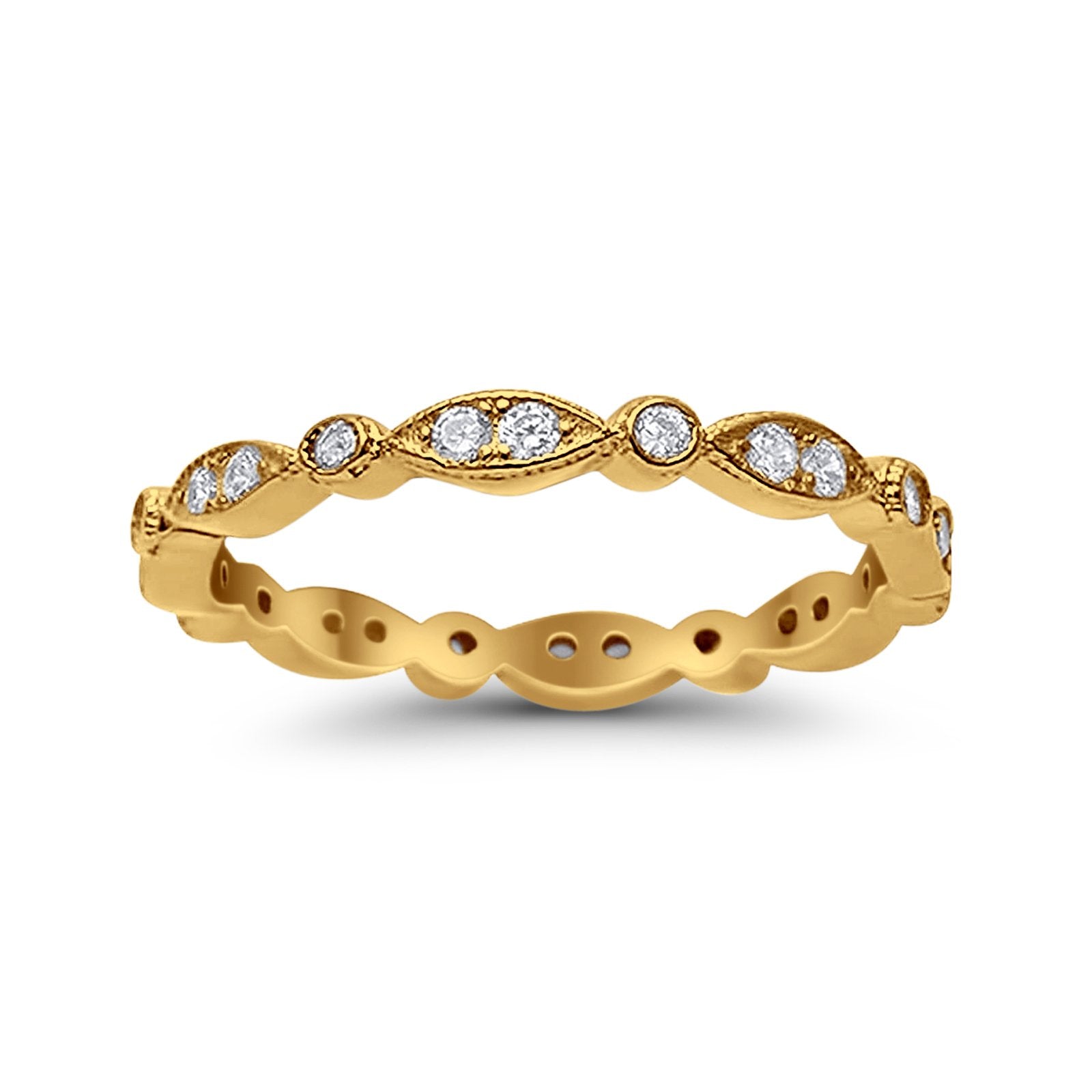 Eternity Round Wedding Band Ring Simulated CZ 925 Sterling Silver