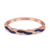 Half Eternity Infinity Twisted Band Rings Simulated CZ 925 Sterling Silver