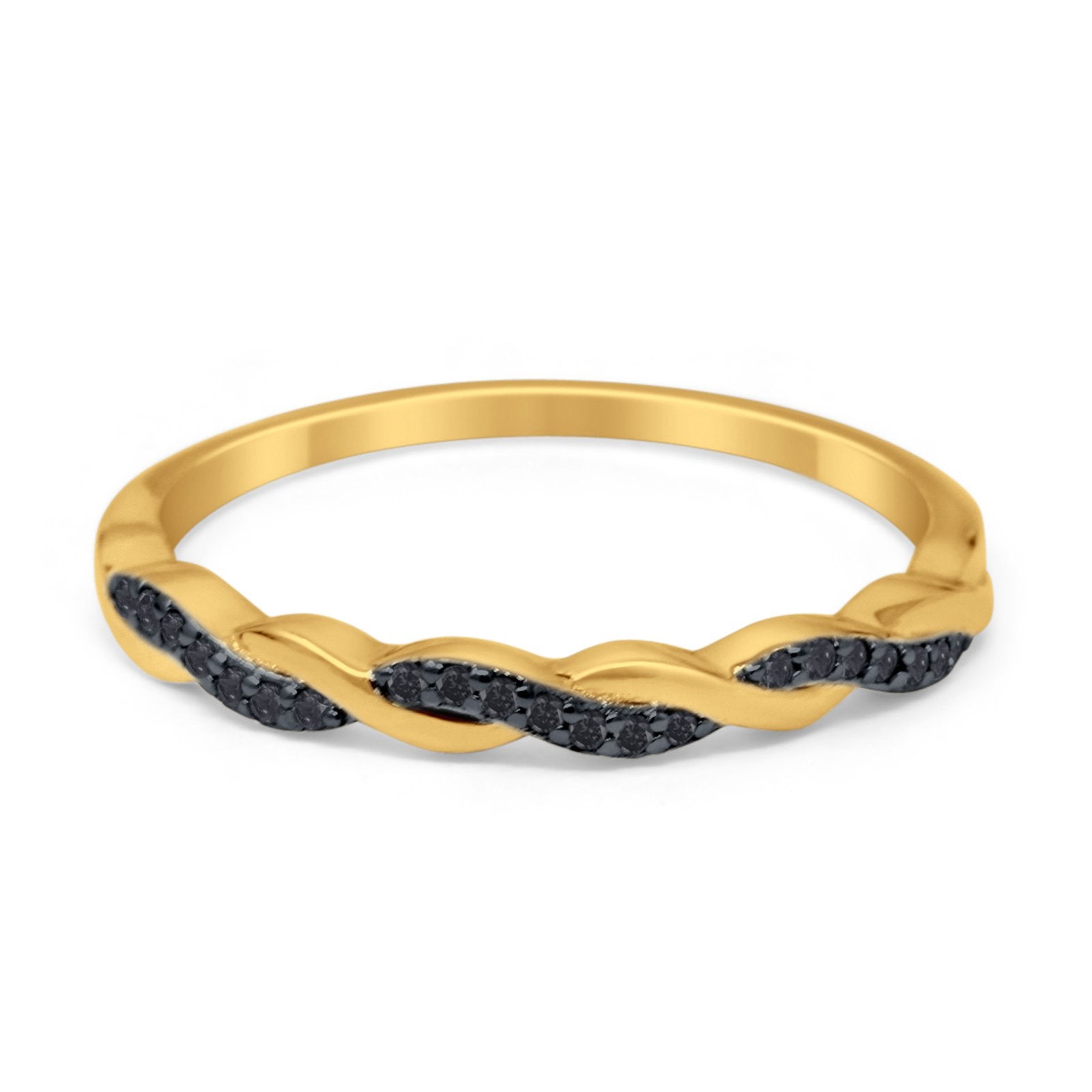 Half Eternity Infinity Twisted Band Rings Simulated CZ 925 Sterling Silver