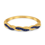 Half Eternity Infinity Twisted Band Rings Simulated CZ 925 Sterling Silver