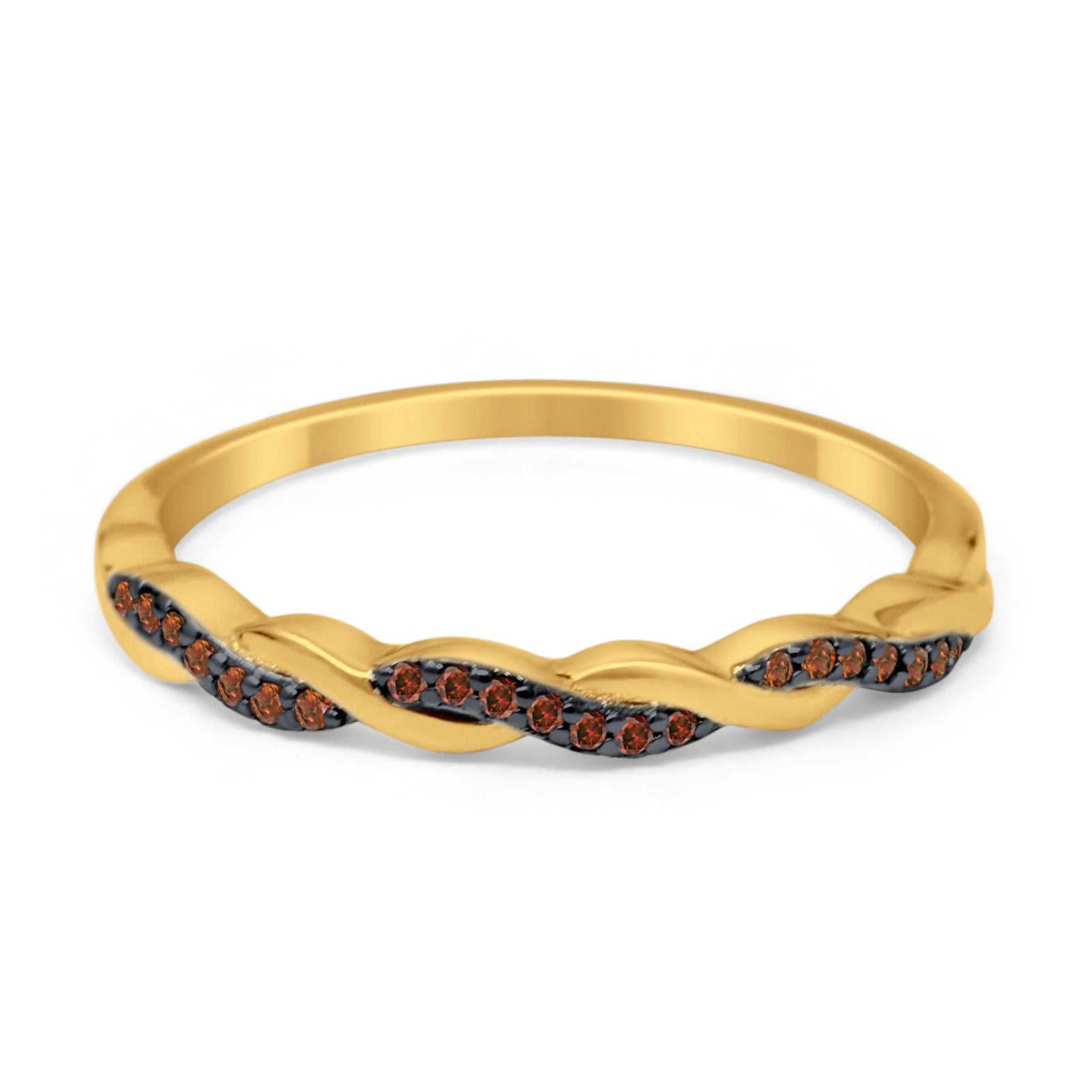 Half Eternity Infinity Twisted Band Rings Simulated CZ 925 Sterling Silver