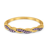 Half Eternity Infinity Twisted Band Rings Simulated CZ 925 Sterling Silver