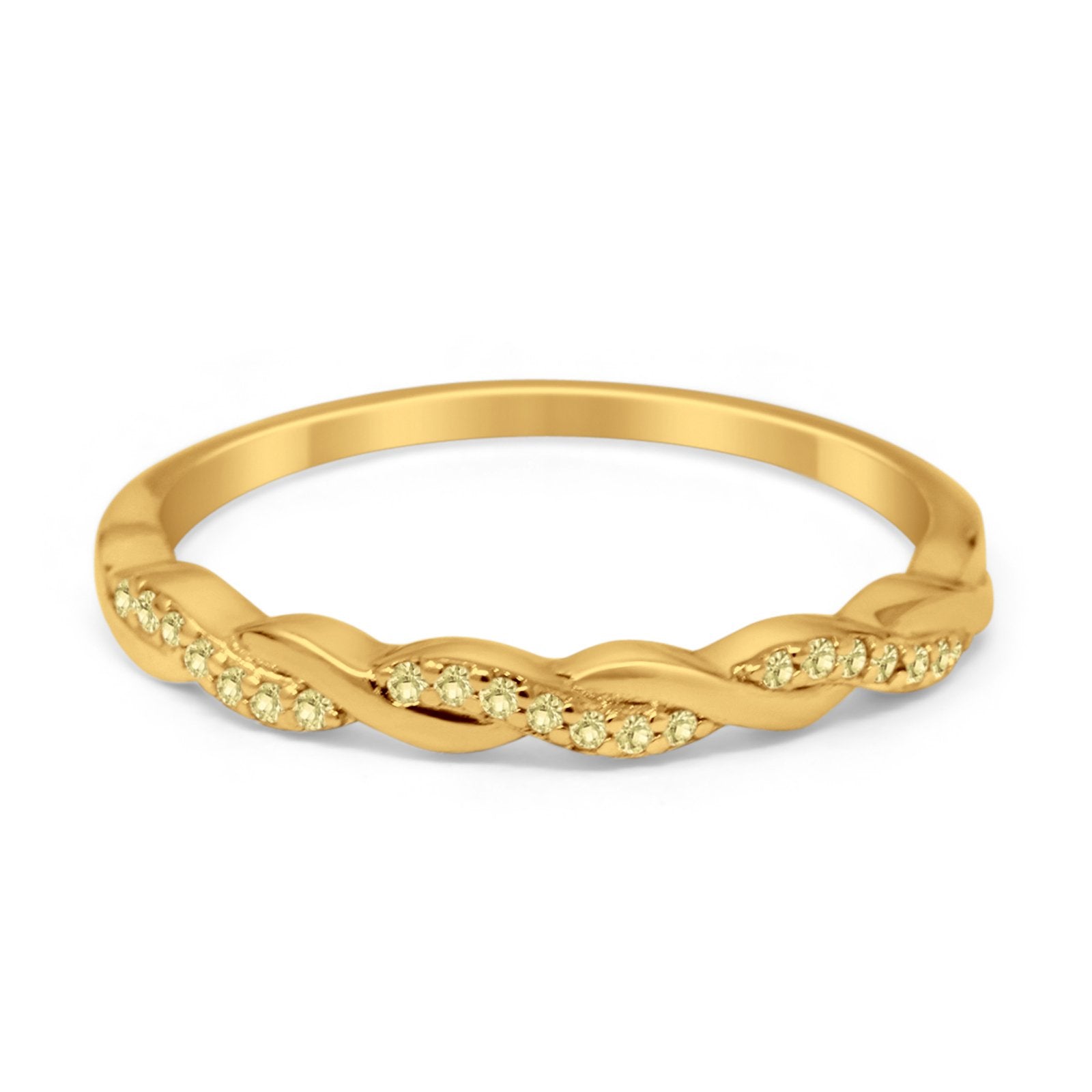 Half Eternity Infinity Twisted Band Rings Simulated CZ 925 Sterling Silver