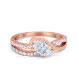 Accent Fashion Wedding Ring Oval Simulated Cubic Zirconia 925 Sterling Silver