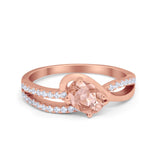 Accent Fashion Wedding Ring Oval Simulated Cubic Zirconia 925 Sterling Silver