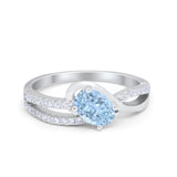 Accent Fashion Wedding Ring Oval Simulated Cubic Zirconia 925 Sterling Silver