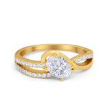 Accent Fashion Wedding Ring Oval Simulated Cubic Zirconia 925 Sterling Silver