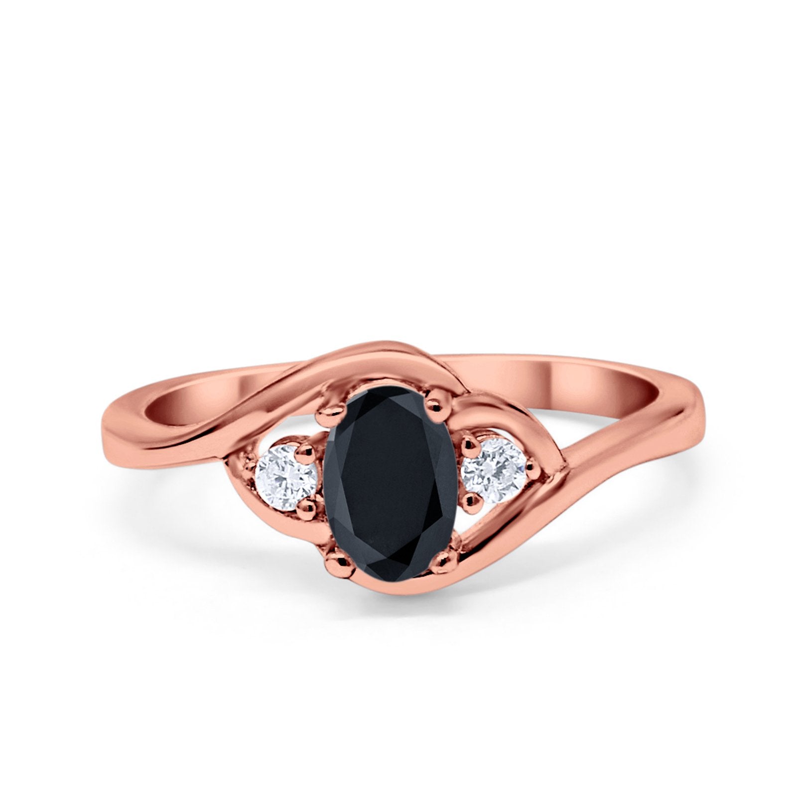 Wedding Ring Oval Cut Round Simulated Cubic Zirconia 925 Sterling Silver