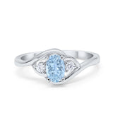 Wedding Ring Oval Cut Round Simulated Cubic Zirconia 925 Sterling Silver