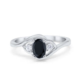 Wedding Ring Oval Cut Round Simulated Cubic Zirconia 925 Sterling Silver
