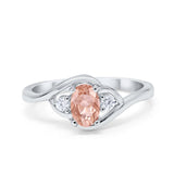Wedding Ring Oval Cut Round Simulated Cubic Zirconia 925 Sterling Silver