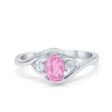 Wedding Ring Oval Cut Round Simulated Cubic Zirconia 925 Sterling Silver