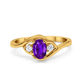 Wedding Ring Oval Cut Round Simulated Cubic Zirconia 925 Sterling Silver