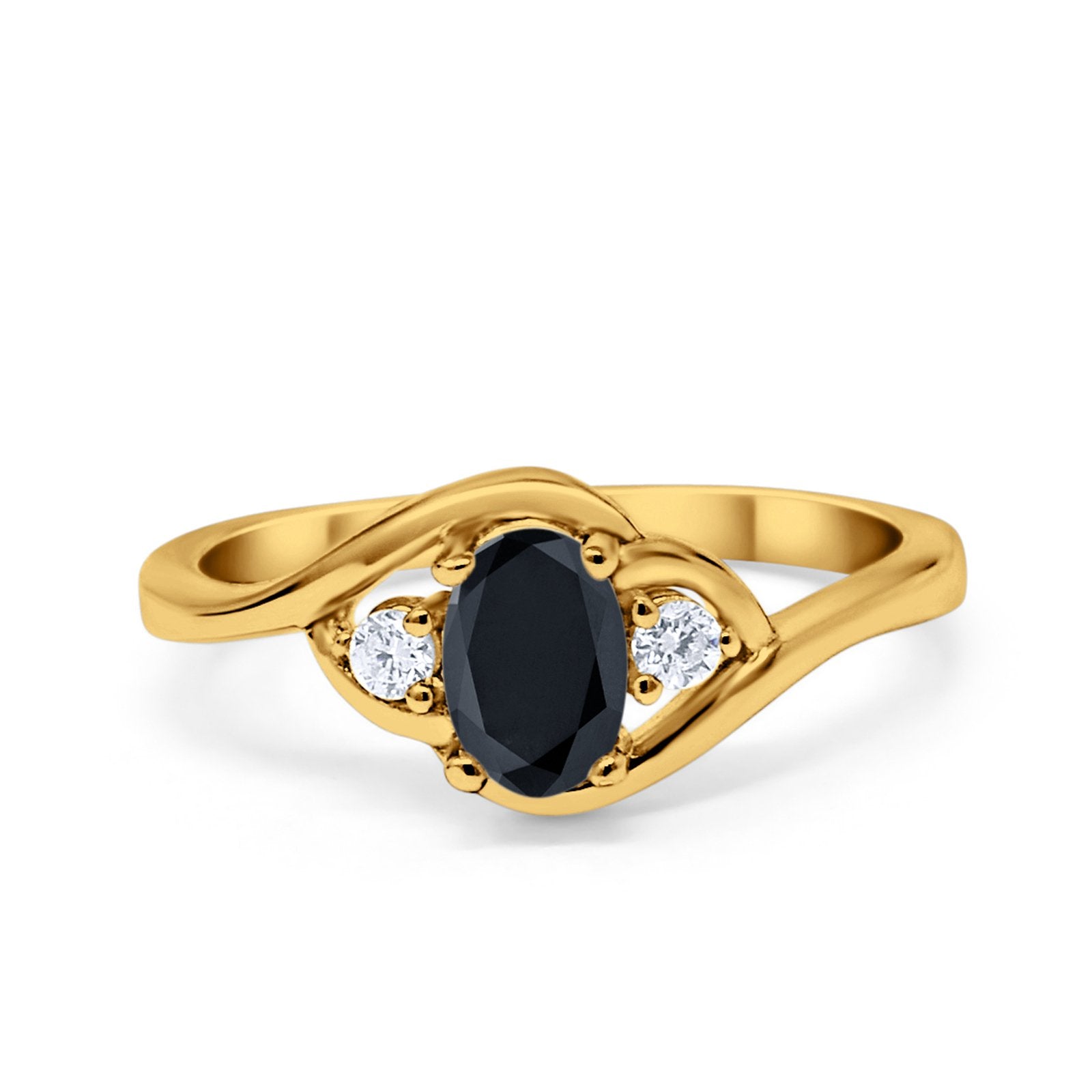 Wedding Ring Oval Cut Round Simulated Cubic Zirconia 925 Sterling Silver