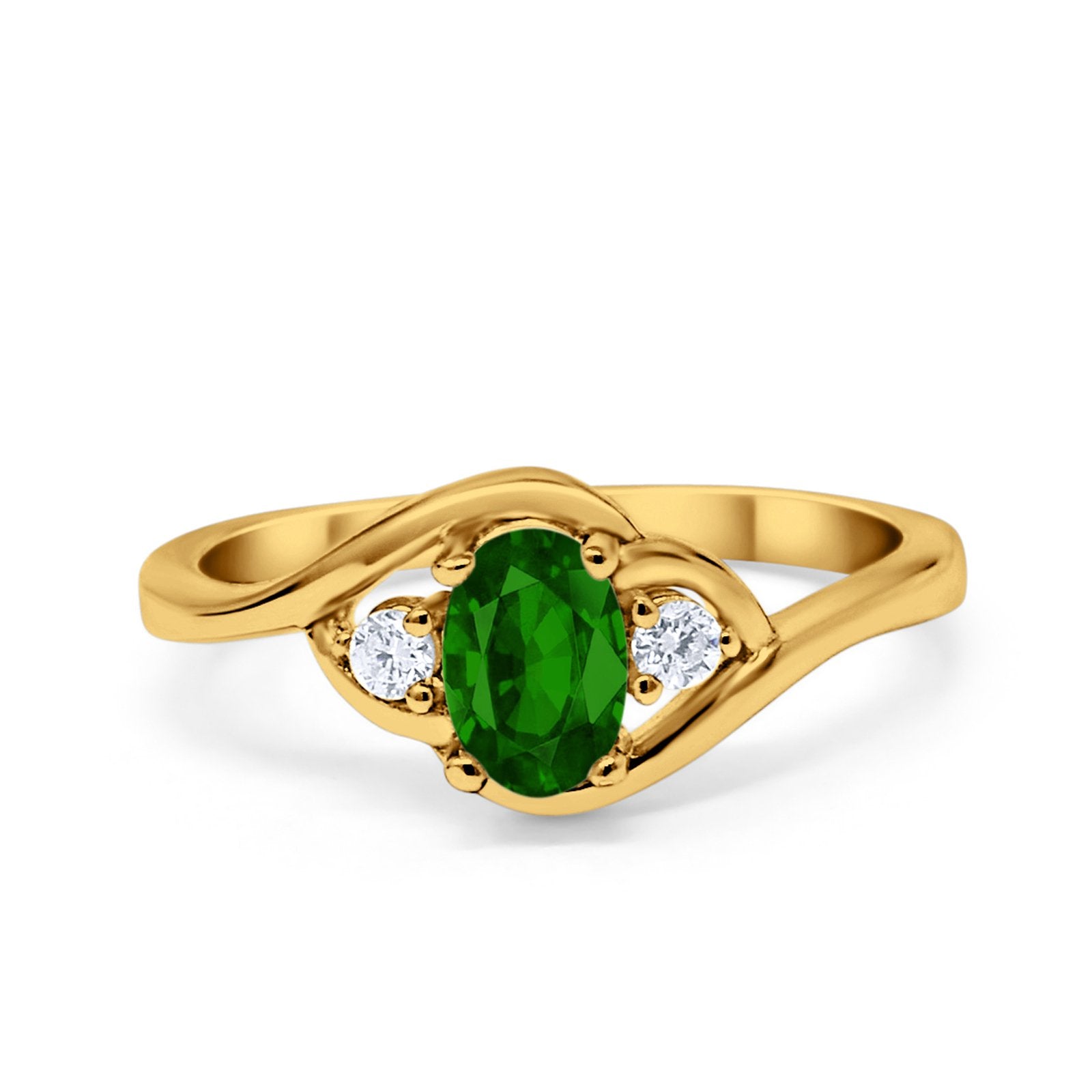 Wedding Ring Oval Cut Round Simulated Cubic Zirconia 925 Sterling Silver