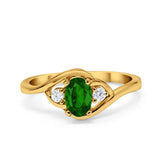 Wedding Ring Oval Cut Round Simulated Cubic Zirconia 925 Sterling Silver