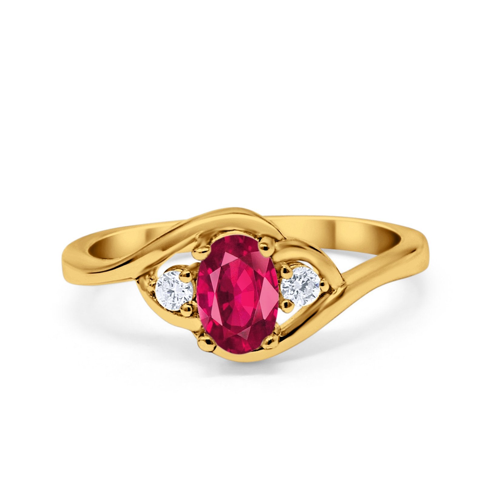 Wedding Ring Oval Cut Round Simulated Cubic Zirconia 925 Sterling Silver