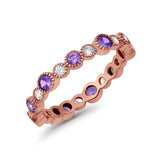 Full Eternity Wedding Ring Simulated CZ 925 Sterling Silver