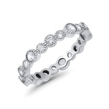 Full Eternity Wedding Ring Simulated CZ 925 Sterling Silver