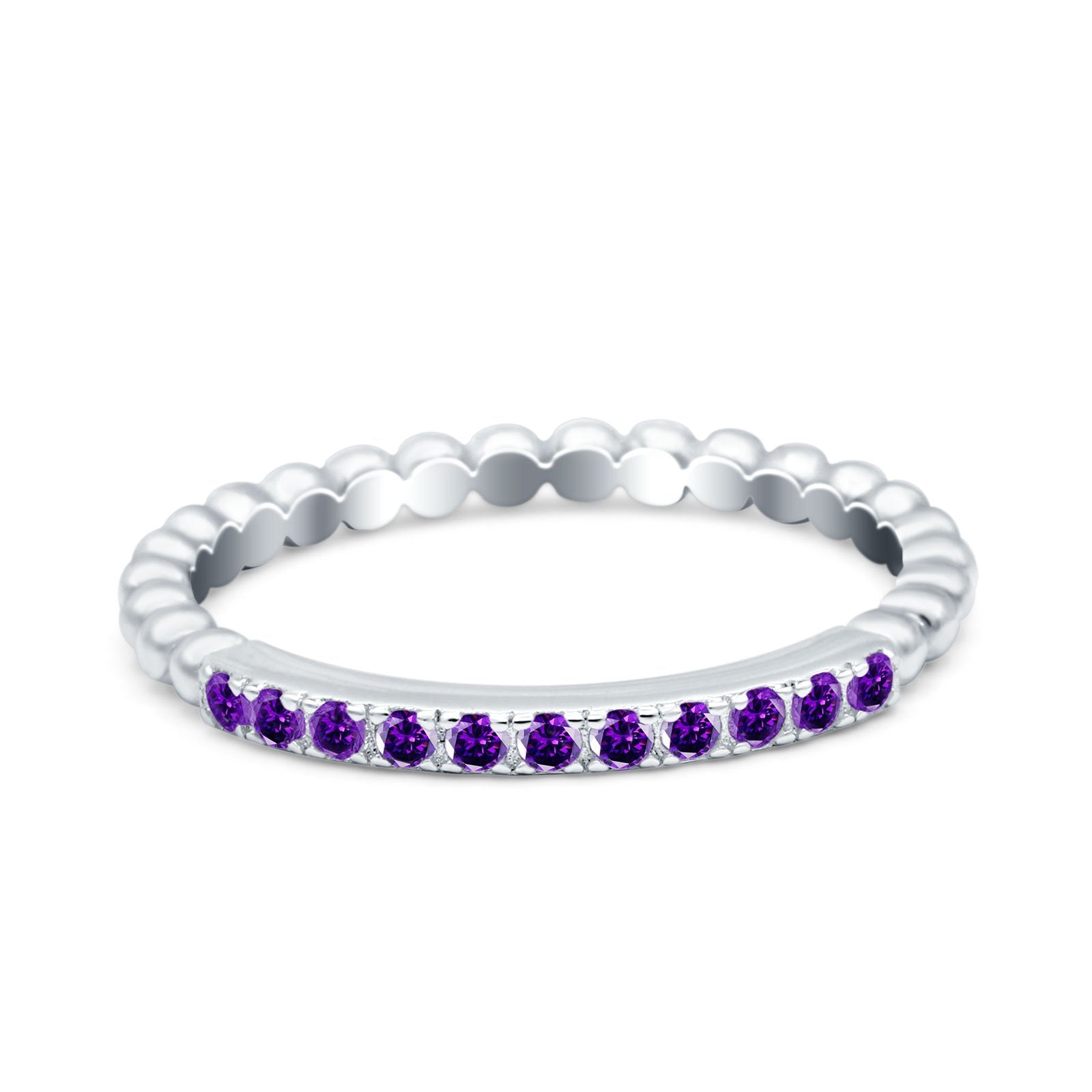 Infinity Twisted Half Eternity Wedding Band Ring Round Simulated Cubic Zirconia 925 Sterling Silver