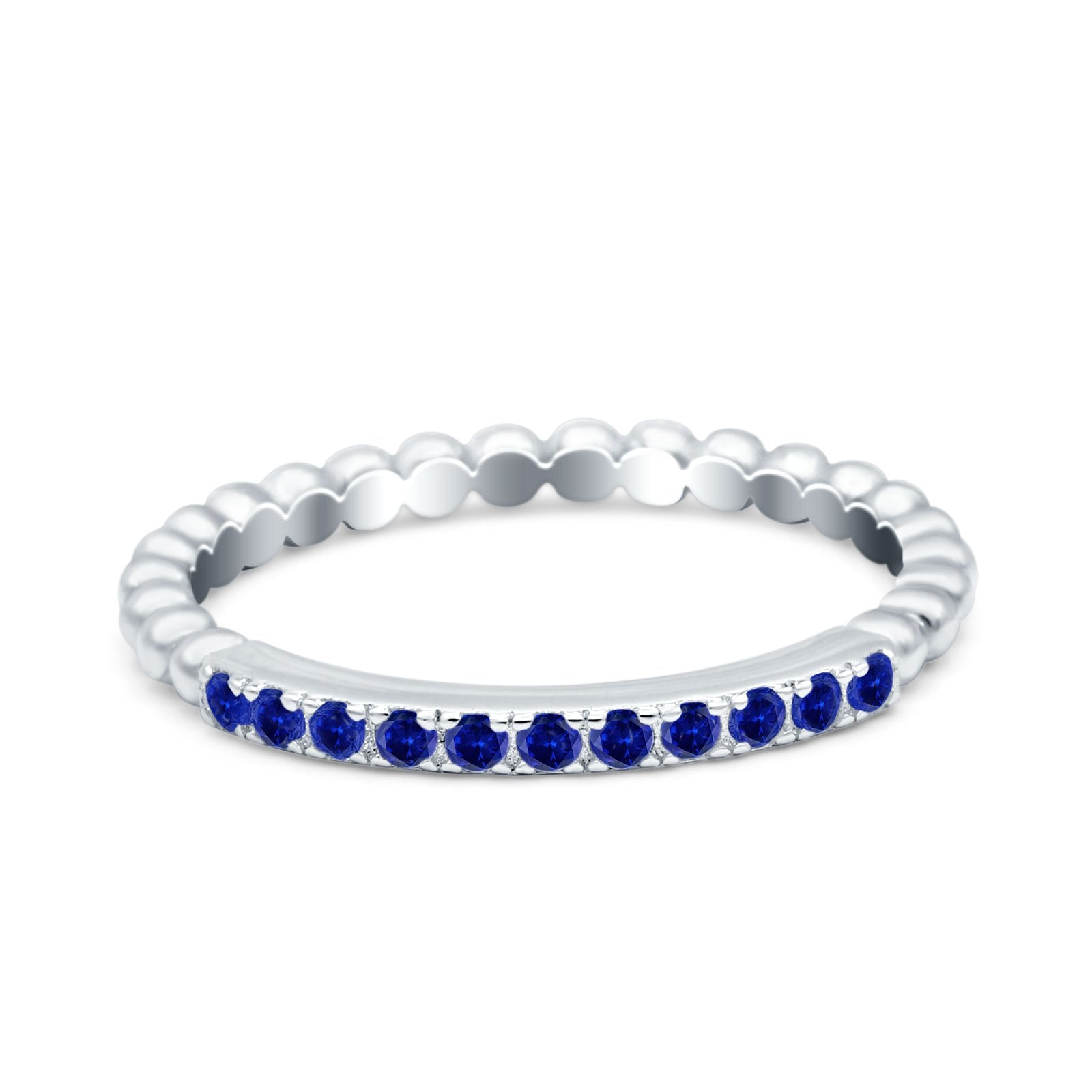 Infinity Twisted Half Eternity Wedding Band Ring Round Simulated Cubic Zirconia 925 Sterling Silver