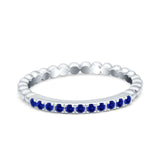 Infinity Twisted Half Eternity Wedding Band Ring Round Simulated Cubic Zirconia 925 Sterling Silver