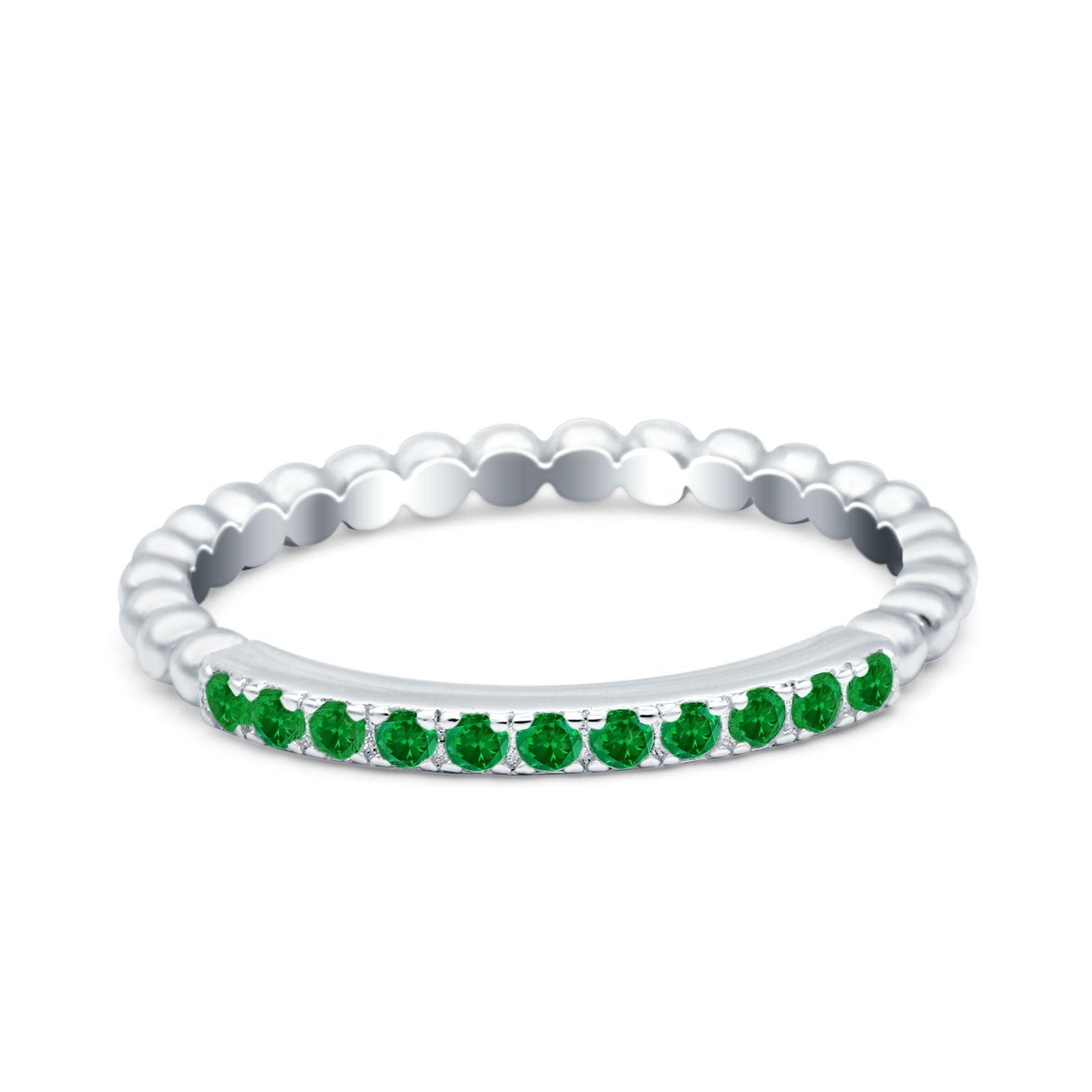 Infinity Twisted Half Eternity Wedding Band Ring Round Simulated Cubic Zirconia 925 Sterling Silver