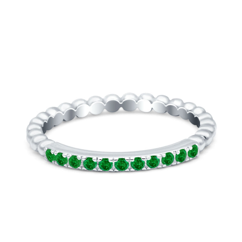 Infinity Twisted Half Eternity Wedding Band Ring Round Simulated Cubic Zirconia 925 Sterling Silver